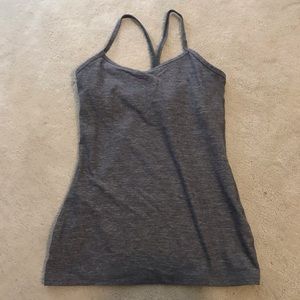 Lululemon Power Y tank, gray, size 6